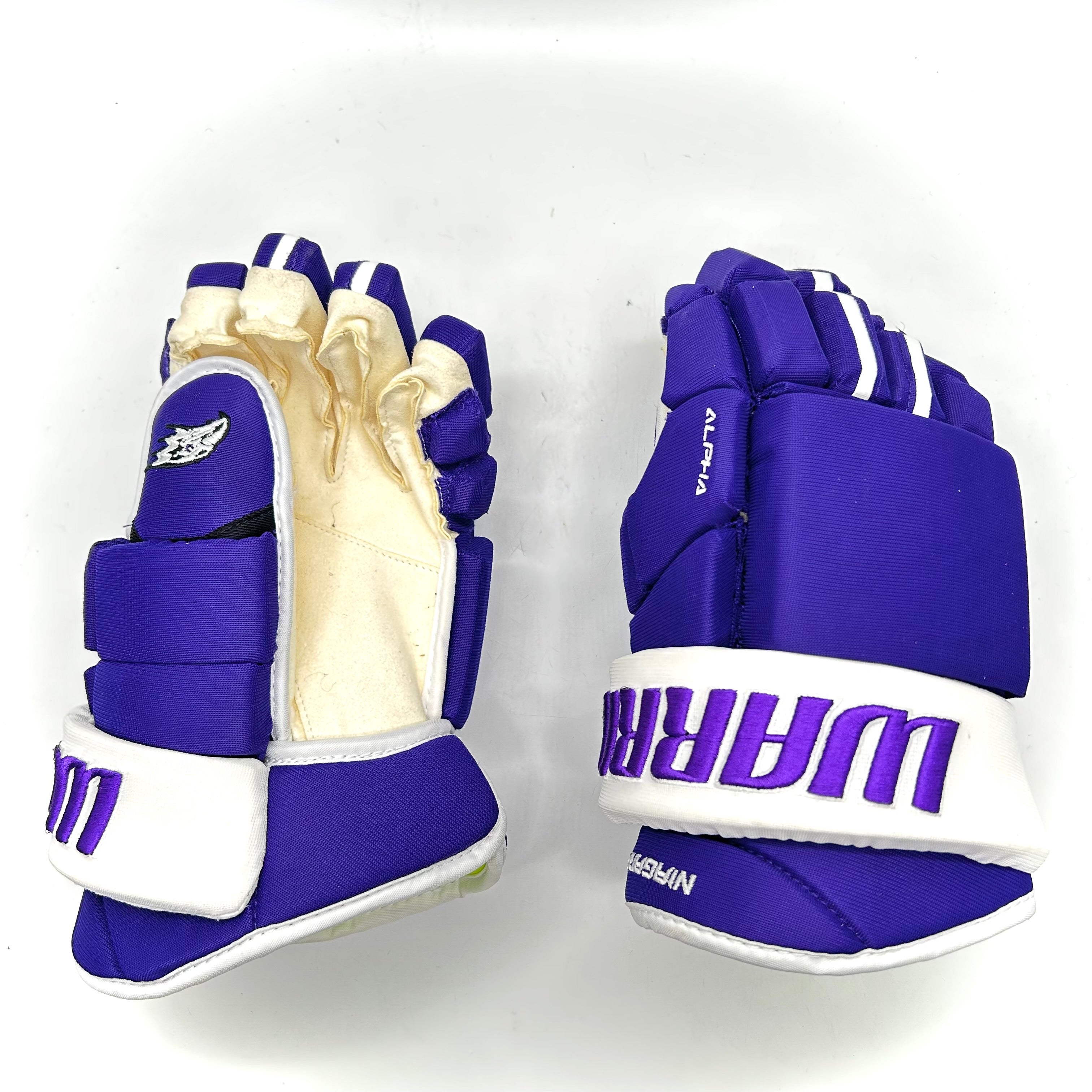 Warrior Alpha LX Pro – Gant de hockey Pro Stock (Violet/Blanc)